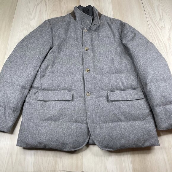 Brooks Brothers Duck Down Wool Parka Jacket Winter Coat Vitale Barberis Size XL - Picture 1 of 16